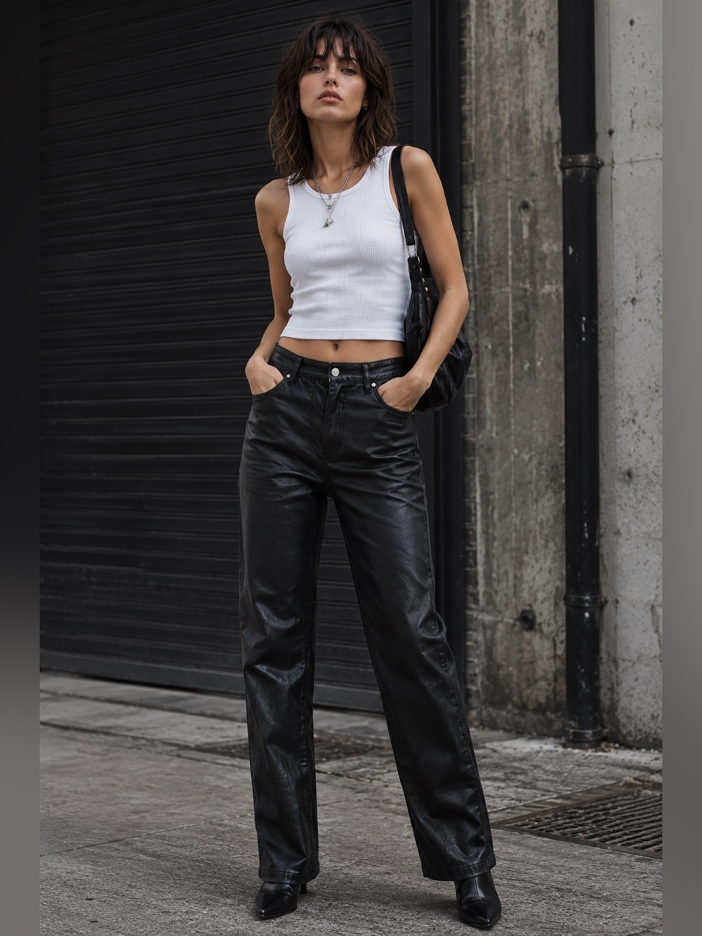 Wilfred Black Melina High-Waisted Vegan Leather Straight Leg Pants Size 2